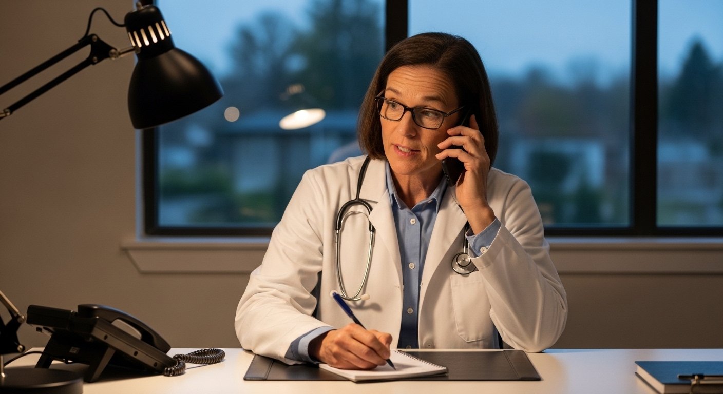 Podiatry clinic owner getting clear answers to outsourced billing questions during a consultation call with a billing expert